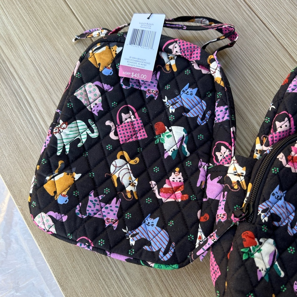 Vera Bradley Black Cat Print Backpack Only!! - Picture 3 of 4